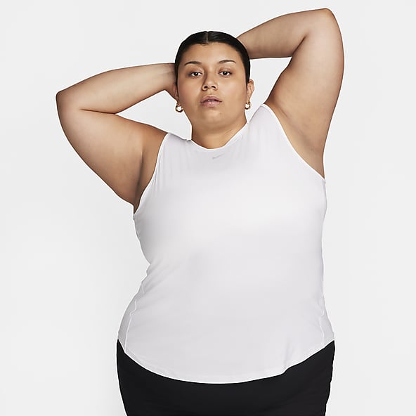 Size Inclusive Plus Size White Tank Tops Sleeveless Shirts. Nike